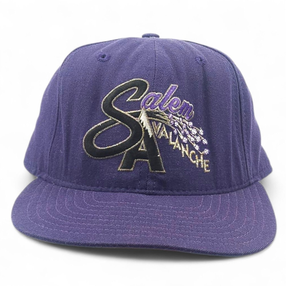 Vintage Salem Avalanche New Era Hat Snapback 90s MiLB Baseball Made In USA Rare